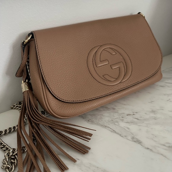Gucci Handbags - Gucci Brown Leather Crossbody Bag